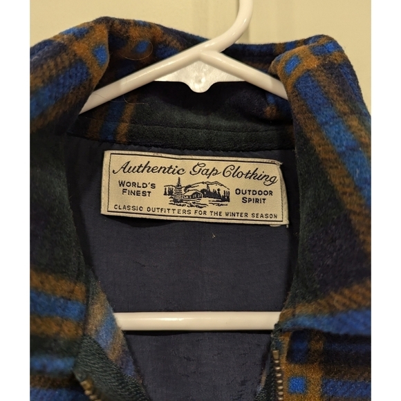 Gap Vintage Blue and Brown Plaid Flannel Half Zip Pullover Size XS - Picture 3 of 8